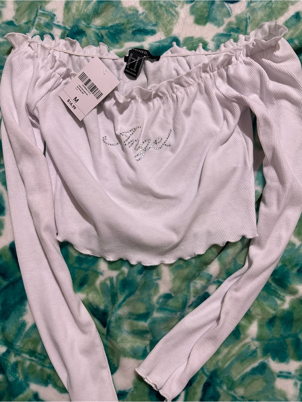 Forever 21 Angel Crop Top,M,NWT